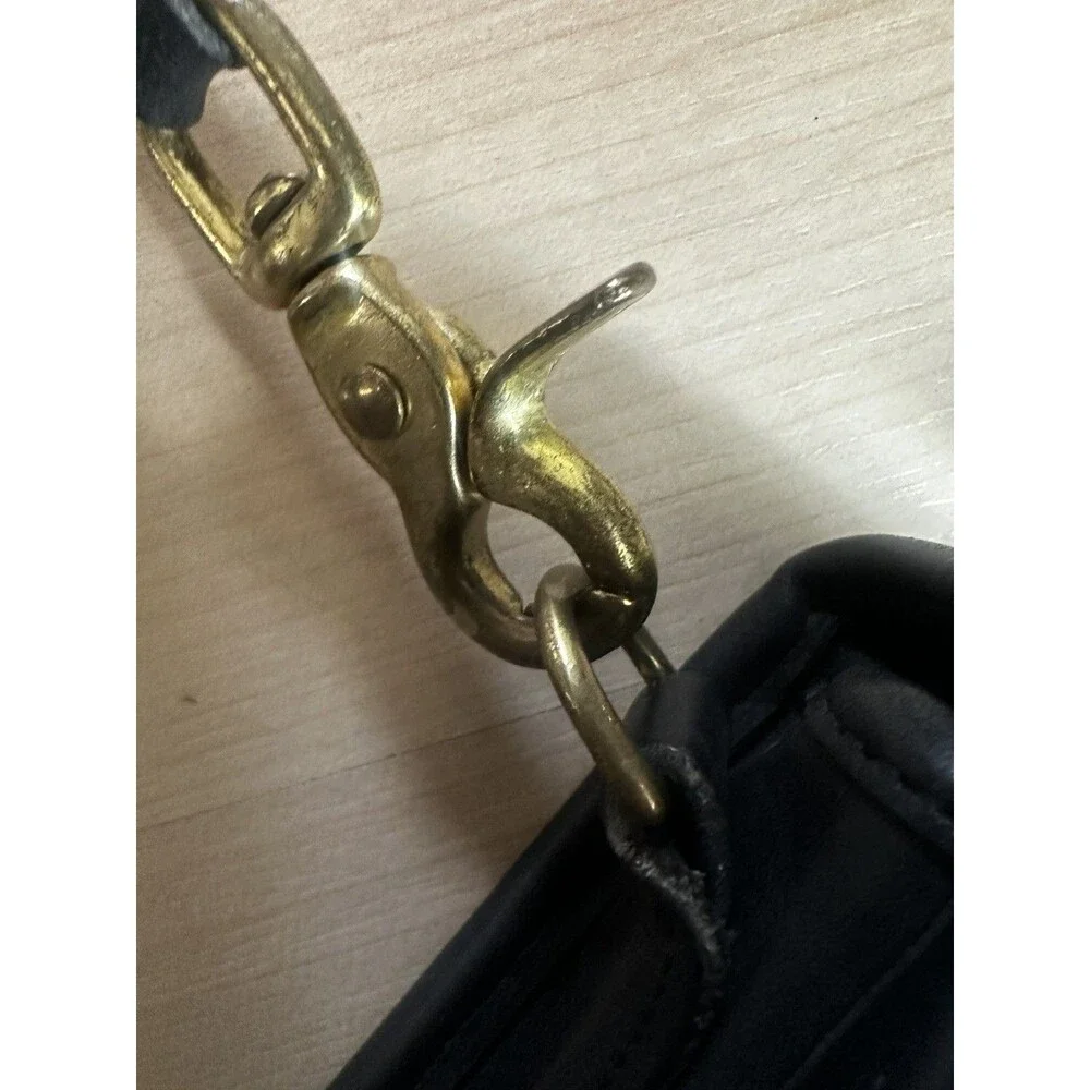 Vintage 90s COACH   Willis Black Satchel Purse w/ Gold Hardware